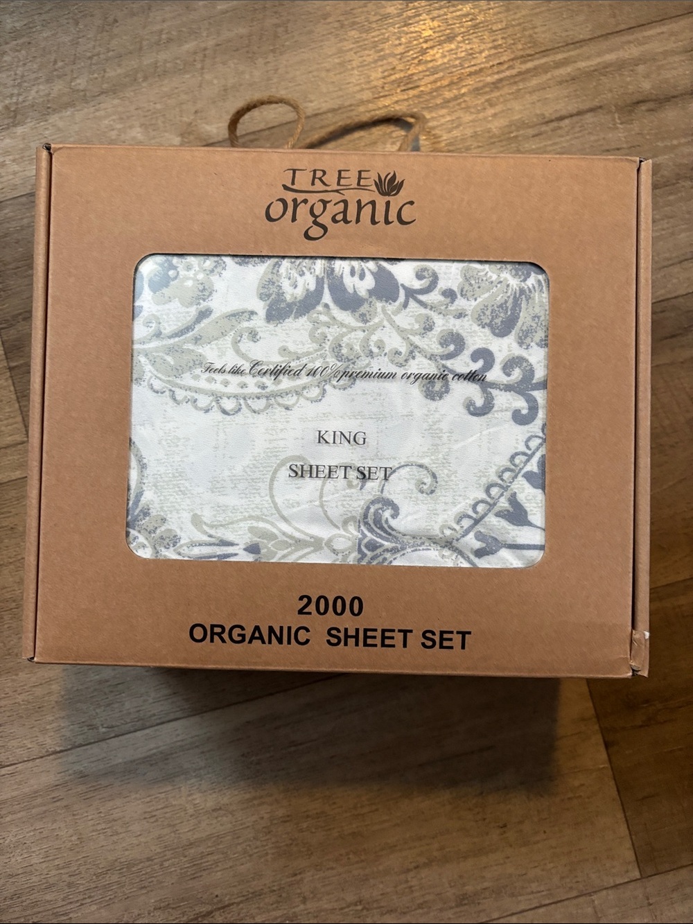 King Sheet Set in White and Gray - Organic Cotton